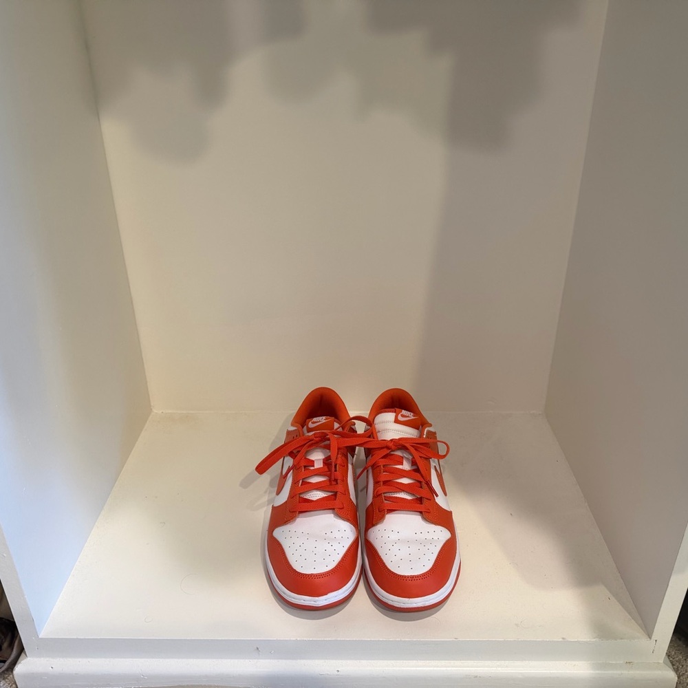 Nike Men's Orange and White Dunks